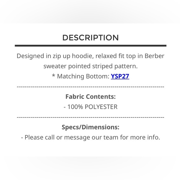 BP217-6๐ค๐NEW!POL pretty+sassy Cozy Striped zip up hoodie- so soft+fun! - Picture 8 of 8